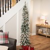 Northlight Pre-Lit Pencil Flocked Alpine Artificial Christmas Tree - 6' - Clear Lights - 2 of 4