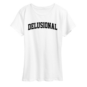 Women's - Instant Message - Delusional Collegiate Short Sleeve Graphic T-Shirt - 1 of 4