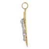 Black Bow Jewelry 14k TriColor Gold Diamond-cut Mariner's Crucifix Cross Pendant - 2 of 4
