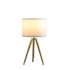 HomeRoots Gold Metal Adjustable Height Tripod Table Lamp With White Drum Shade - 4 of 4