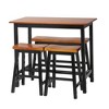 4-piece Kitchen Tables Set, Modern Wood Dining Room Table Set With 2 Chairs, Bench, Rectangular Dining Table - 3 of 4