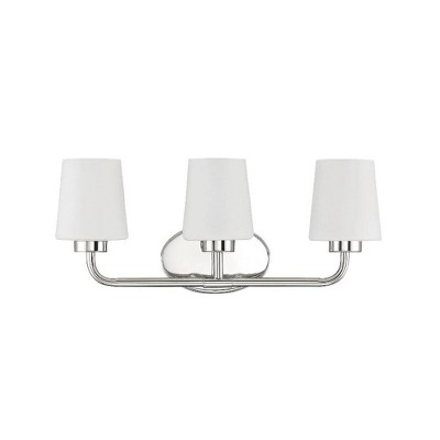 Capra Polished Nickel 3-Light Bathroom Vanity Fixture