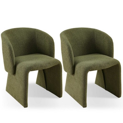 XINGHANZHENXUAN Brown 2 Piece Comfy Teddy Fabric Side Chair, Modern Single Sofa for Multi - Room Use, 3 Color Options