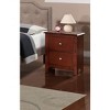 NicBex 2 Drawer Nightstand,Rubber Wood Bedside Table with Round Knob Handles for Bedroom,Living Room - 2 of 4