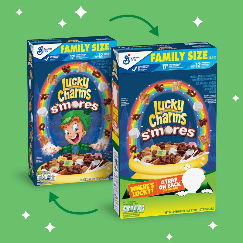 Lucky Charms Smores Family Size Cereal - 18.7oz - General Mills, 3 of 9
