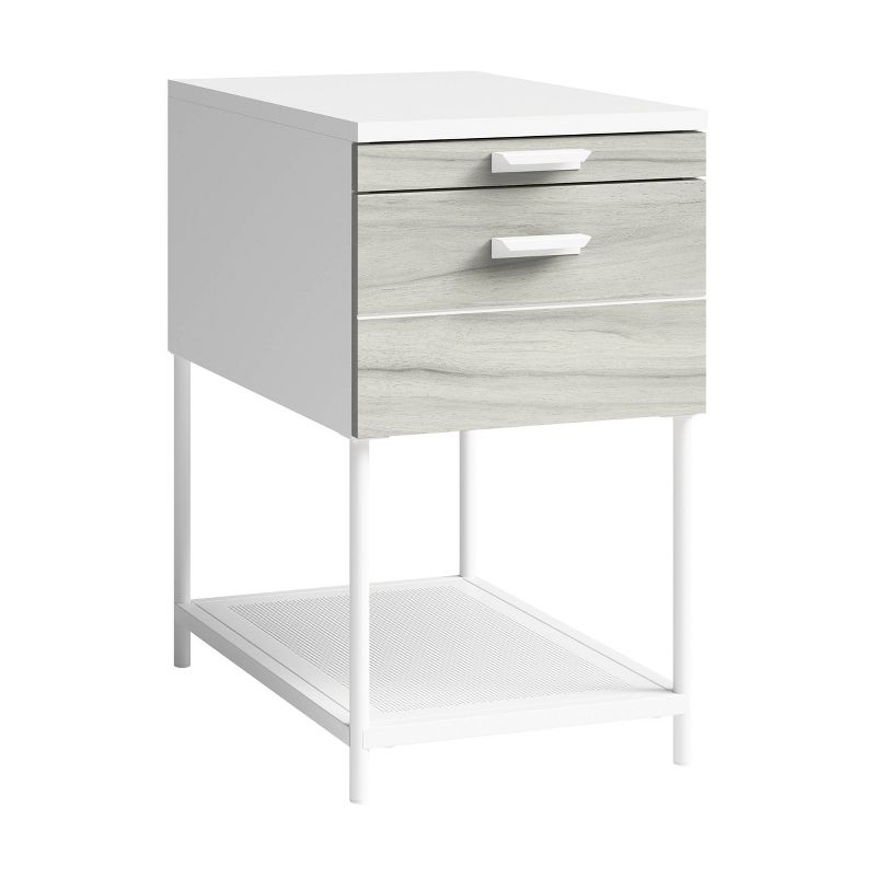 Boulevard Caf&#233; Mix Material Side Table with Pull Out Tray White - Sauder, 1 of 8