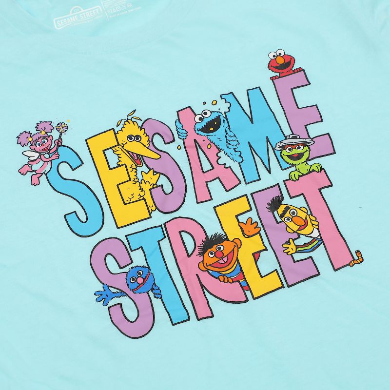 Sesame Street Adult Juniors Sleepwear Set with Short Sleeve Tee and Sleep Pants, 3 of 6