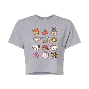 Women's - Disney Classics - Character Group With Icons Cropped Graphic T-Shirt - 1 of 4
