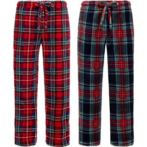 ADR Men's Gift Box of 2 Mens Pajama Pants Flannel Plaids , Plush Fleece Pajama Pants, Lounge Pants, PJ Bottoms - 1 of 4