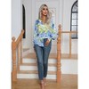 Coolmee Women's Floral Print Blouse Long Sleeve Button Down Shirts Casual Dressy Blouse Shirts Tops - 3 of 4