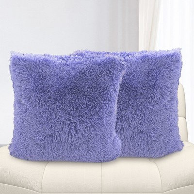 Veri Peri Faux Fur Shaggy Throw Pillows Set of 2