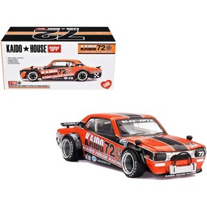 Nissan Skyline 2000GT-R (KPGC10) RHD #72 "Kaido Racing V1" Orange with Black and Graphics 1/64 Diecast Model Car by Mini GT - 1 of 4
