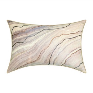 13"x20" Oversize Corded Marble Lumbar Throw Pillow Beige - Edie@Home - 1 of 4