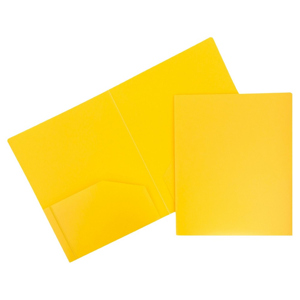 Photos - Accessory JAM 6pk 2 Pocket Heavy Duty Plastic Folders - Yellow