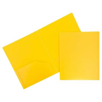 JAM 6pk 2 Pocket Heavy Duty Plastic Folders - Yellow