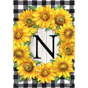 Briarwood Lane Everyday Garden Flag 12x18 For Outdoor Sunflowers Monogram N Garden Flag Flags For Outside - 1 of 4