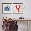 Stupell Industries Nautical Crab & Lobster Beige Stripes, 24" x 24" - 2 of 4
