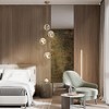 LNC Crithmum 4-Lights 13.4" Modern  Luxury Mercury Globe Glass Kitchen Island Lights,Gold - 4 of 4