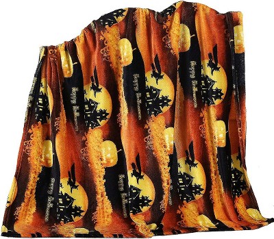 Kate Aurora Ultra Soft & Cozy Oversized Halloween Flying Witches Plush Throw Blanket Cover - 50 in. W x 60 in. L