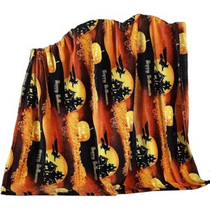 Kate Aurora Ultra Soft & Cozy Oversized Halloween Flying Witches Plush Throw Blanket Cover - 50 in. W x 60 in. L - 1 of 3