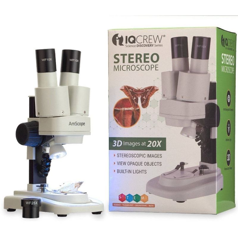 Kids&#39; Portable Battery Powered Stereo Microscope with Dual LED Lights - AmScope, 1 of 6