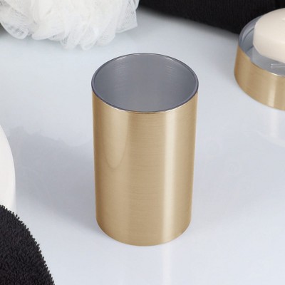 Evideco French Home Goods Modern Brushed Bathroom Tumbler – Sleek Toothbrush Holder, Cup, or Countertop Organizer