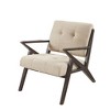 Okak Leisure Accent Chair with Comfy Tufted Back Upholstery Solid Wood Mid-Century Stylish Reading Armchair for Living Room Waiting Room - 3 of 4