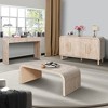 APRILSOUL 48" W x 24" D x 18"Farmhouse Vintage Crafts Coffee Table,Curved Art Deco Design, Easy Assembly - 3 of 4