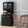 Tangkula Tall Storage Cabinet Freestanding Kitchen Pantry w/ Microwave Stand & 2 Drawers for Living Room Dining Room - 2 of 4