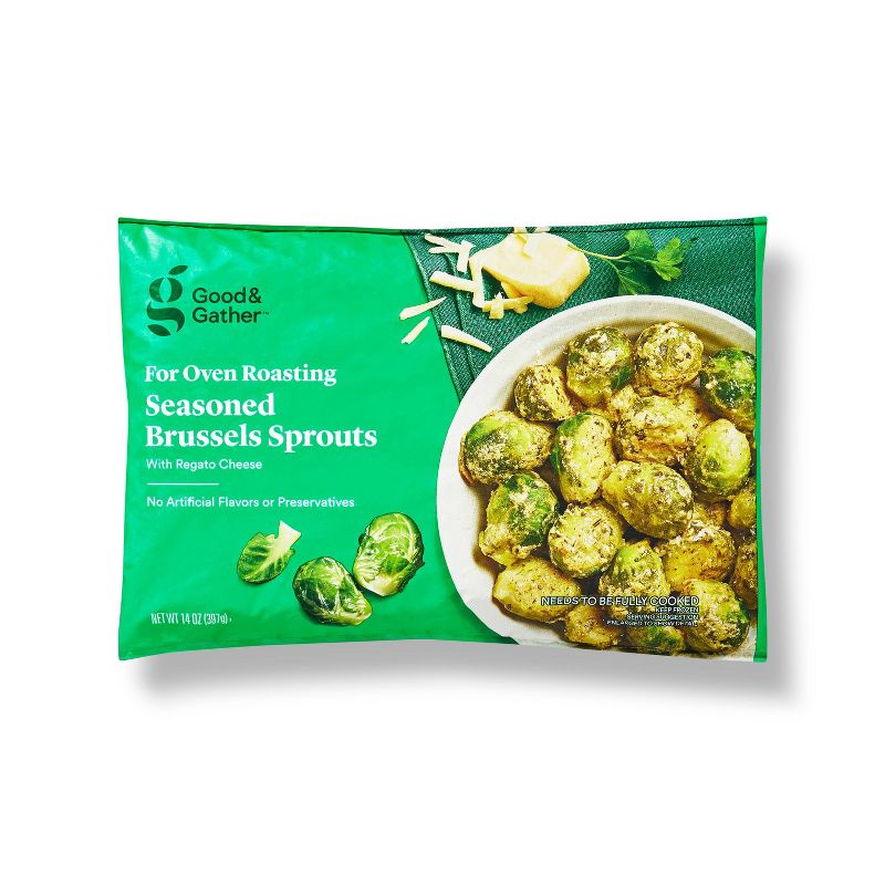 Frozen Seasoned Brussel Sprouts with Regato Cheese - 14oz - Good &#38; Gather&#8482;, 1 of 4