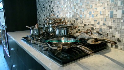 Ouro Gold 11-Piece Stainless Steel Cookware Set with Copper Handles