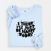 Simply Sage Market S.W.Smiley I'll Just Be Happy Today Lightweight Garment Dyed Sweatshirt - 2 of 4