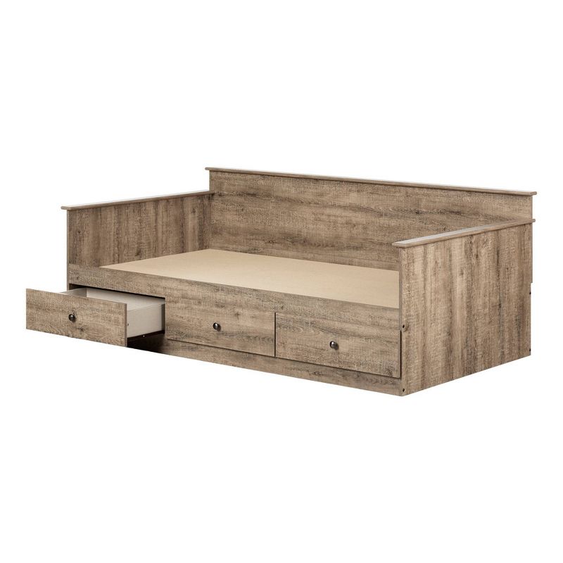 Twin Tassio Daybed with Storage Weathered Oak - South Shore, 1 of 10