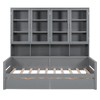Twin Size Wooden Daybed with Glass-Door Storage Cabinets, Built-in LED Lighting and Shelves - 4 of 4
