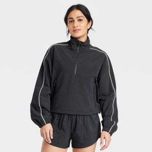 Women's Piped Half-Zip Windbreaker Jacket - All In Motion™ - 1 of 4