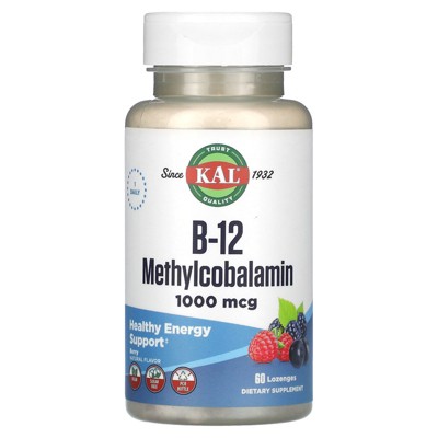 KAL B-12 Methylcobalamin, Berry, 1,000 mcg, 60 Lozenges