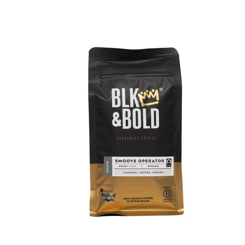 BLK & Bold Smoove Operator Blend, Dark Roast Ground Coffee - 12oz - image 1 of 4