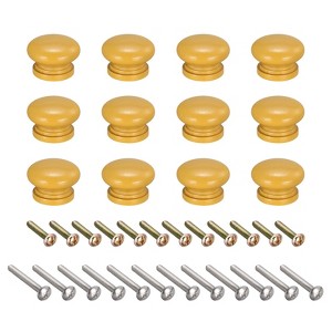 Unique Bargains Round Wood Drawer Cabinets Knobs and Pulls with Screws 12 Pcs - 1 of 4