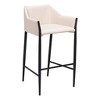 HomeRoots 30" Beige And Black Fabric And Steel Bar Height Bar Chair - 4 of 4