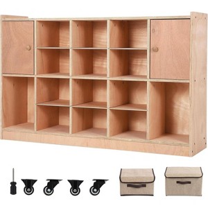 Acekool Kids Coat Locker with Cubbies, Storage Organizer with Hooks, Bins & Casters for School, Entryway, Mudroom, 5-Section+15 Cubbies - 1 of 4