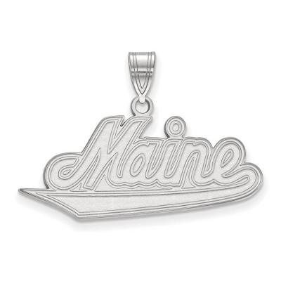 Black Bow Jewelry 10k White Gold Maine Black Bears NCAA Large Pendant