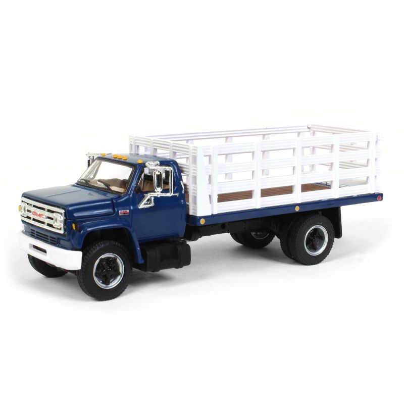 1/64 GMC 6500 Stake Bed Truck, Blue With White Stakes, First Gear Exclusive, DCP 60-0965, 1 of 6