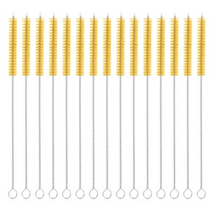 Unique Bargains Long Handle Wire Bristles Bottle Drinking Straw Cleaning Brushes 15 Pcs - 1 of 4
