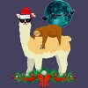 Women's Design By Humans Llama With Glasses Sleeping Sloth Christmas Santa By TeeShirtMadness Racerback Tank Top - 2 of 3