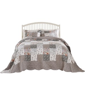 Greenland Home Fashions Giulia 3-Piece King Bedspread Set, 120x118 Inch - 1 of 4