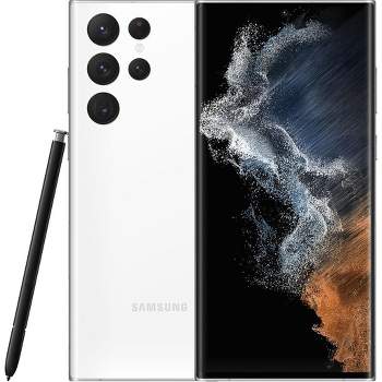 Manufacturer Refurbished Samsung Galaxy S22 Ultra 5G S908U Fully Unlocked 256GB White (Very Good)