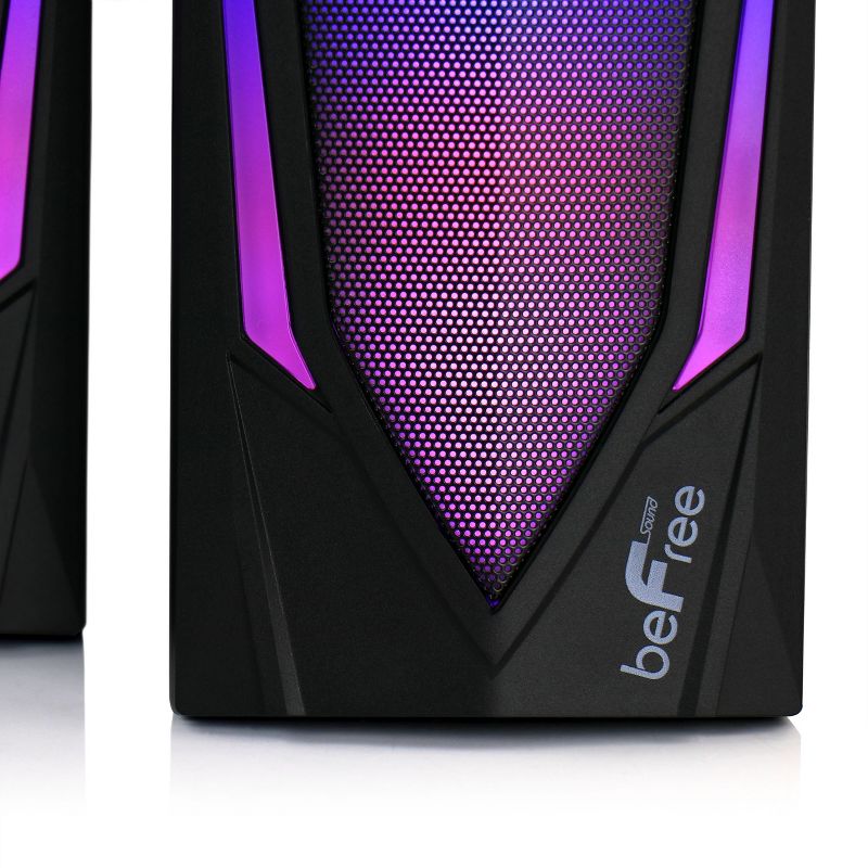 beFree Sound 2.0 Computer Gaming Speakers with LED RGB Lights, 5 of 9