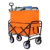 VisioGear Extention Collapsible Foldable Wagon Cart, Grocery Cart for for Camping Shopping Sports Gardeing Fishing, Orange, 25.98"*17.32"*37.4" - 4 of 4