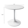 FONTOI 31.50" Round End Table with Metal Pedestal, Side Table for Living Room Bedroom Small Space, White, 31.5"*28.74"*31.5" - 3 of 4