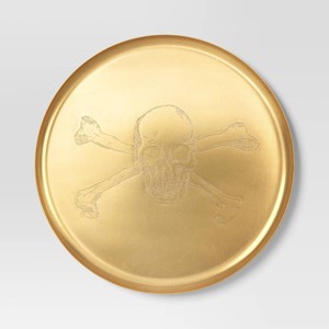 16.2"x16.2" Halloween Aluminum Serving Platter Gold - Threshold™ - 1 of 3